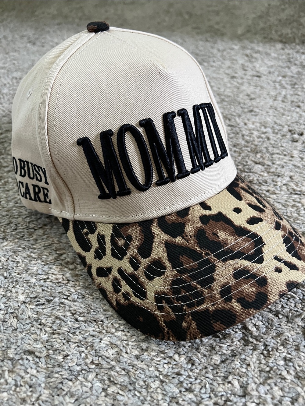 Mom Mix Beige & Leopard Baseball Cap